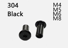 Black 304 Stainless Steel Rivet Nuts Hex Socket Furniture Connector Cap Nuts