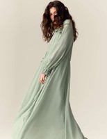 M&S - Per Una Womens Light Olive Viscose Maxi Dress
