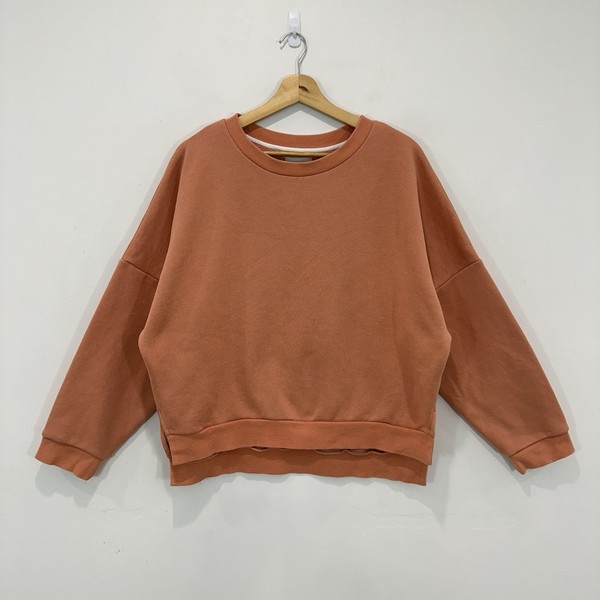 Nude Lucy Sweatshirt Women S Peach Colour Crew Neck Fleece Pullover Casual