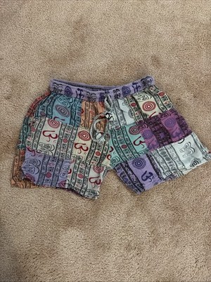 Kathmandu Imports Patchwork Shorts Womens Medium Boho Festival Elastic Waist