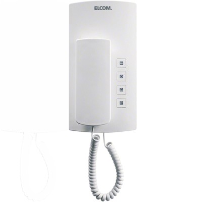 Hager ELCOM BHT-200 Aufputz Audio Innenstation mit Hörer, weiß, i2Audio-Technik