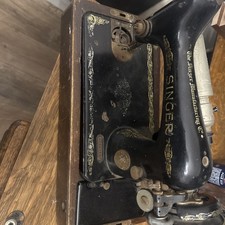Machine à coudre Singer vintage 1925 étui bois d'origine ancien électrique portable
