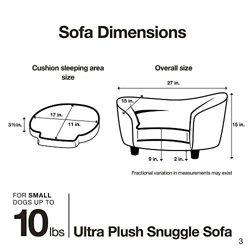 ENCHANTED HOME PET SNUGGLE PET SOFA BED 26.5 BY 16 BY 16-INCH - GRAY - Image 4 of 4