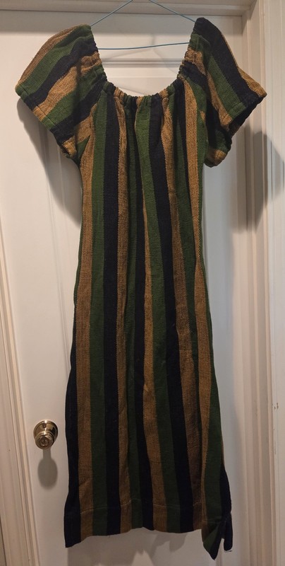 Mexican Dress Handwoven Heavy Weave Vintage