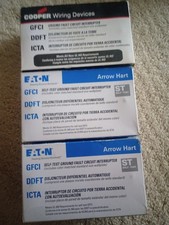 (2) Eaton SGFD20W & (1) VGFD20W Flush 125 V GFCI, All White