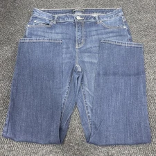 Womens Simply Vera -Vera Wang Jeans- Size 12 Straight Mid Rise Medium Blue Denim