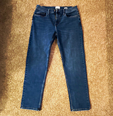True Craft Men's Athletic Fit Stretch Straight Jeans Blue Medium Wash Denim