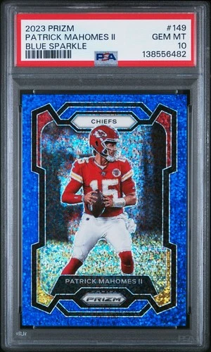 2023 Prizm NFL Patrick Mahomes II Blue Sparkle /96 PSA 10 Gem Mint #149