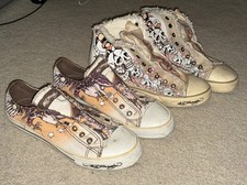 Vintage Ed Hardy Shoes Skull and Eagle Theme Women s Size 9 Lot of 2