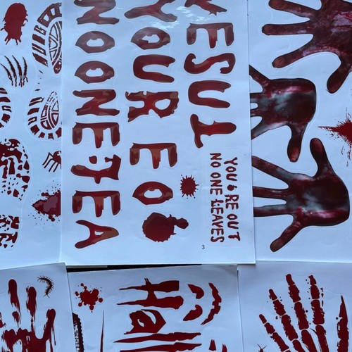 Multiple Window Decals Halloween Scary Gore Window clings 10 Sheets! multi Stickers | eBay
