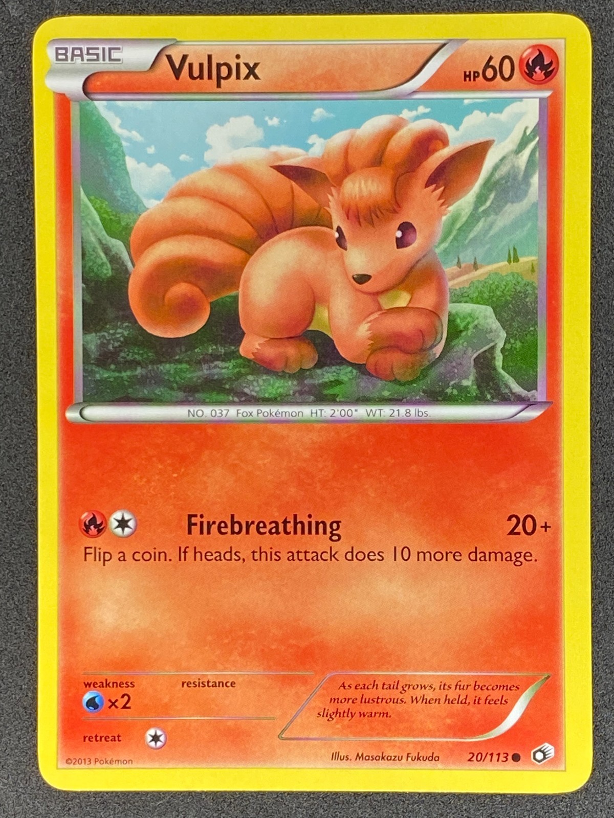 Pokémon Vulpix 20/113 LTR Legendary Treasures LP/NM