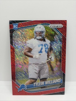 2025 Panini Prizm - Rookies Tyleik Williams #328 Red Shimmer Prizm /49 (RC)
