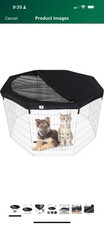 Pet Playpen Top Cover, Black, Adjustable Half Mesh - NWOT Dog Supplies