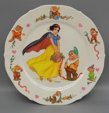 Vintage Disney Selandia Snow White & Seven Dwarfs Melamine Plate