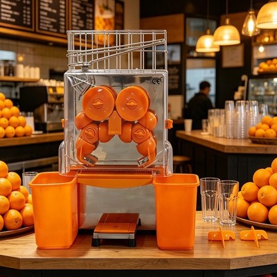 110V Auto Commercial Orange Juicer Machine High Yield Electric Lemon Extractor