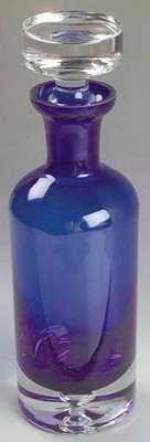 Vintage block Stockholm Wine decanter Corals Blue Crystal