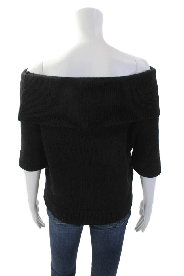 525 America, Suéter Pullover Mujer Negro Manga 3/4 Algodón-Acrílico Talla M Foto 3 de 4