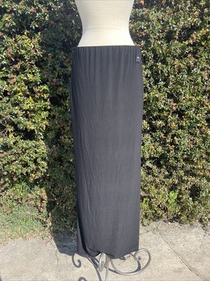 NWT iets frans Sz M Black Tech Logo Stretch Maxi Skirt Urban Outfitters Y2k
