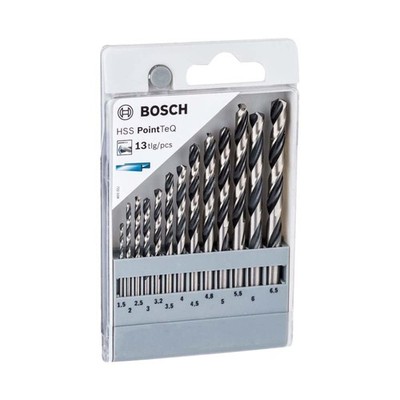 Bosch HSS PointTeQ 13Pc Drill Bit Set | Metal Drill Bits Fast Precision Compact