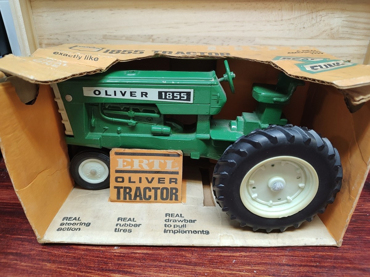 Vtg Ertl 1/16 Oliver 1855 Narrow Front Tractor, No Fenders, In Original Box