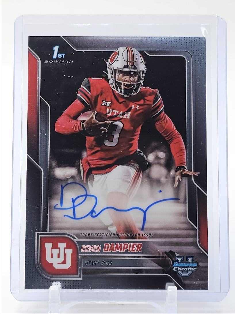 DEVON DAMPIER 2025 BOWMAN U CHROME 1ST AUTOGRAPH BASE UTAH AUTO Q4689