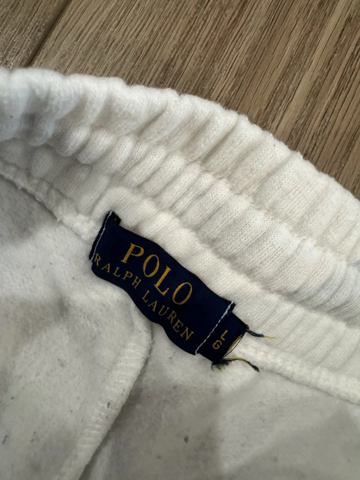 Мужские флисовые шорты Polo Ralph Lauren Polo двойной вязки белые размер большой - Изображение 2 из 3