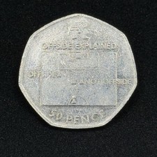 2011 Football Offside Rule 50p Coin Circulated, London 2012 Olympic Fifty Pence