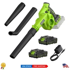 Lightweight Electric Leaf Blower - 120 MPH Speed with 2 Batteries & Charger