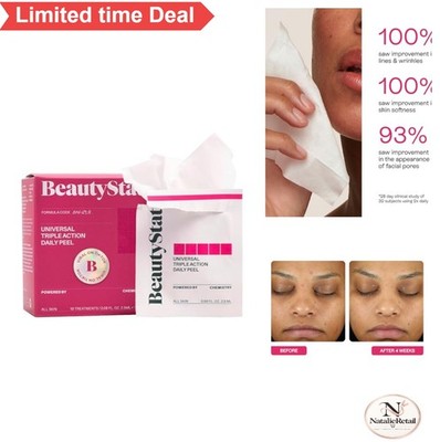Facial Peel Pads AHA BHA Lactic Salicylic Acid Exfoliating Wipes Unscented 10