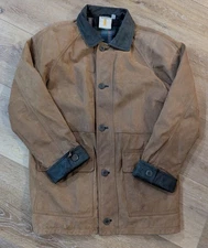 Merit Awards Leather Jacket Mens Sz M Brown Soft Nubuck Flannel Lined Barn Coat