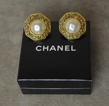 Chanel Ohrringe, Ohrenclips, Gold, Vintage, Originalschatulle