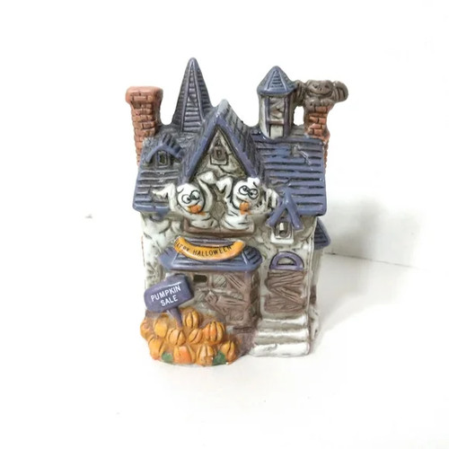 Halloween Village Haunted House Tea Candle Holder Decorative Cute Ceramic