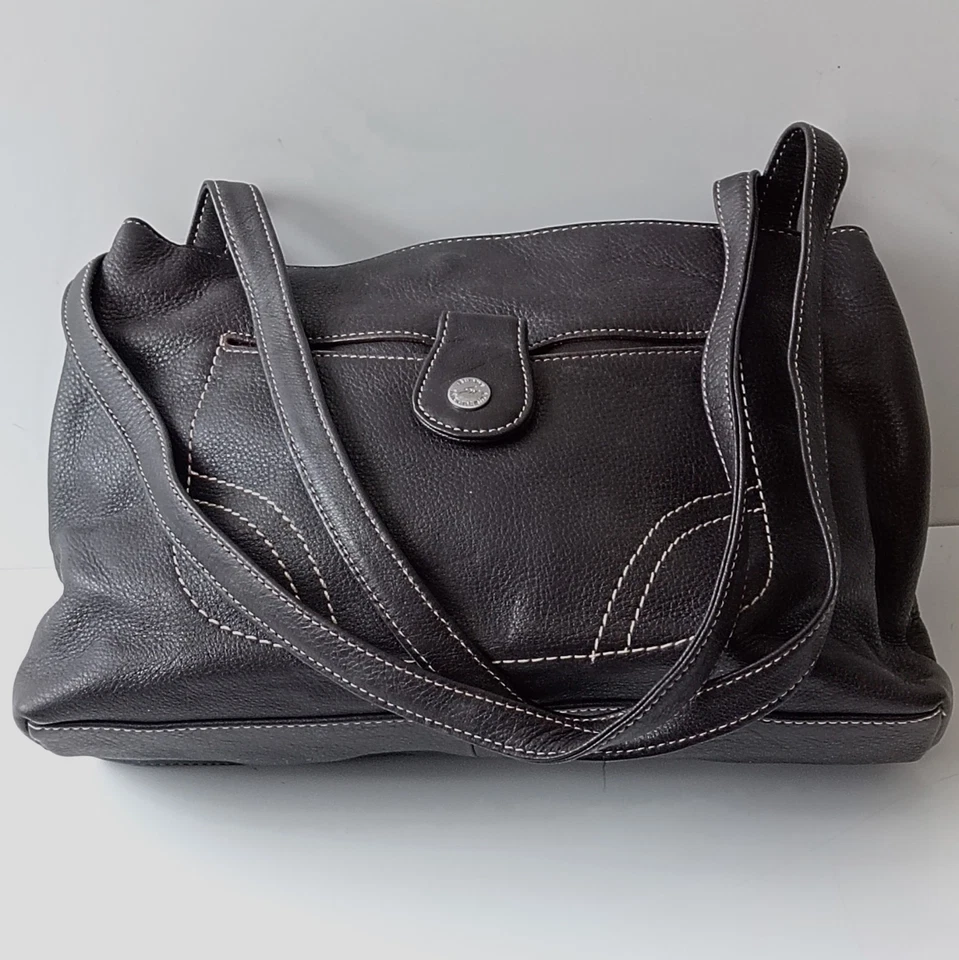 🔥 Stone Mountain Genuine Leather Women's Shoulder Bag Dark Brown 34/23/9 Cm - Image 3 of 4