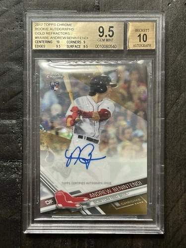 2017 Topps Chrome Andrew Benintendi True GOLD Refractor Auto RC #/50 BGS 9.5/10