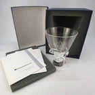 VINTAGE HERSHEY 100TH ANNIVERSARY STEUBEN CLEAR CRYSTAL ART GLASS VASE W/ BOX