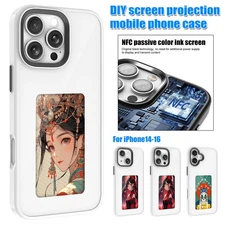 NFC Smart Ink Screen Phone Case for iPhone 16 15 14 Pro Max DIY Display Imaging