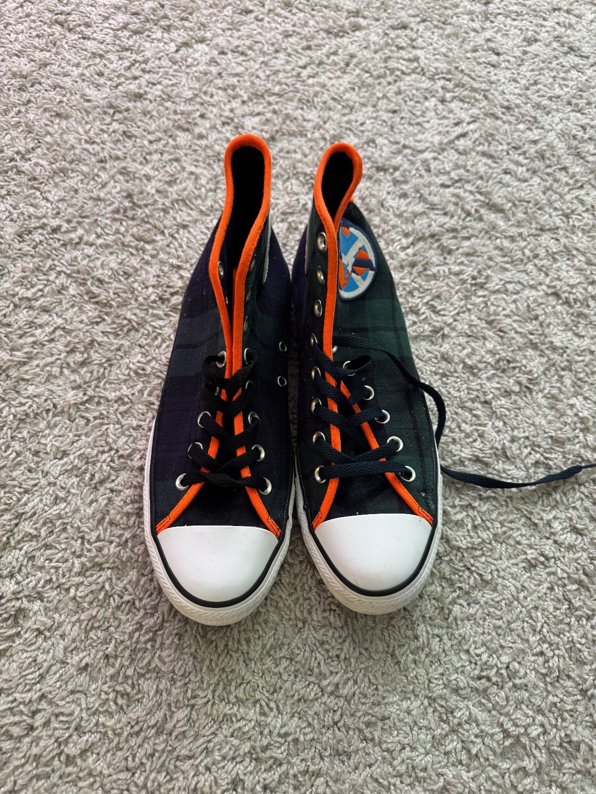 Converse “World Peace Plaid” CTAS High-Top Sneakers - Green/Orange Size 9 Men’s