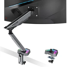 ARES Wing RGB Monitor Arm 17-45" Dual Desk Mount, Heavy Duty, VESA, Clamp