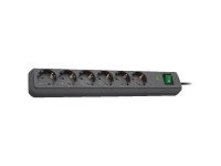 Brennenstuhl Eco-Line 6 AC Outlet s Type F 3680W 13500A Black IP20 1159710