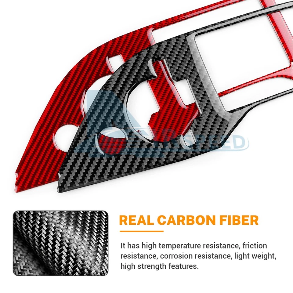 Cubierta de embellecedor del panel de cambio de marchas de fibra de carbono negra para Lexus GS300 GS350 2012-2019 Foto 4 de 4