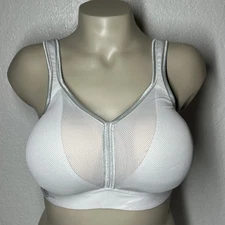 Anita Air Control Wireless Padded Sports Bra 32H White Wide Strap Gray Support