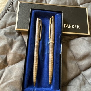 VINTAGE PARKER 75 STERLING SILVER PEN/PENCIL SET W/ Box
