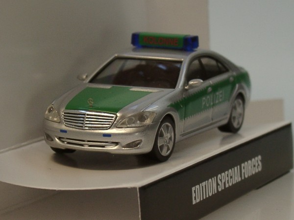 Herpa MB S-Klasse (W221) Polizei Gepanzert Werttransport, Silber - 938266 - 1:87-image