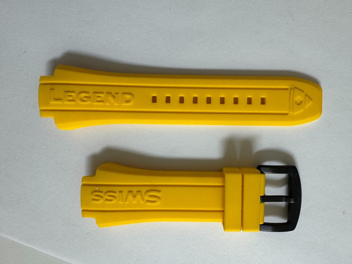G-RAP / Swiss – What Does It Mean シールド Swiss Legend Neptune Silicone/Rubber Yellow band strap for 48mm