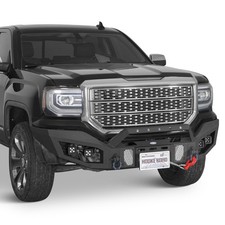 Off-road Front Bumper For Gmc Sierra 1500 2016-2018 W Winch Plate 4 Spotlights
