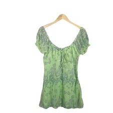 URBAN OUTFITTERS Green Paisley Babydoll Mini Dress Fairy Coquette Ditsy Medium