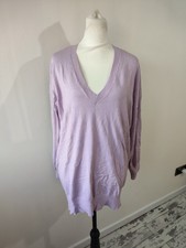 Roman Women Jumper Pullover Size 16 Lilac Purple Casual Long Sleeve Knit Vneck