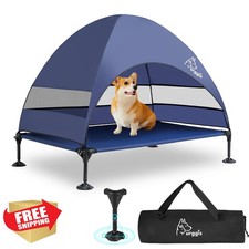 Elevated Dog Bed Canopy Portable Raised Outdoor Anti-Slip L