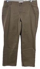 Lafayette 148 Sz 16 (Actual 36x25.5) Petite? Thompson Straight Jeans Taupe EUC