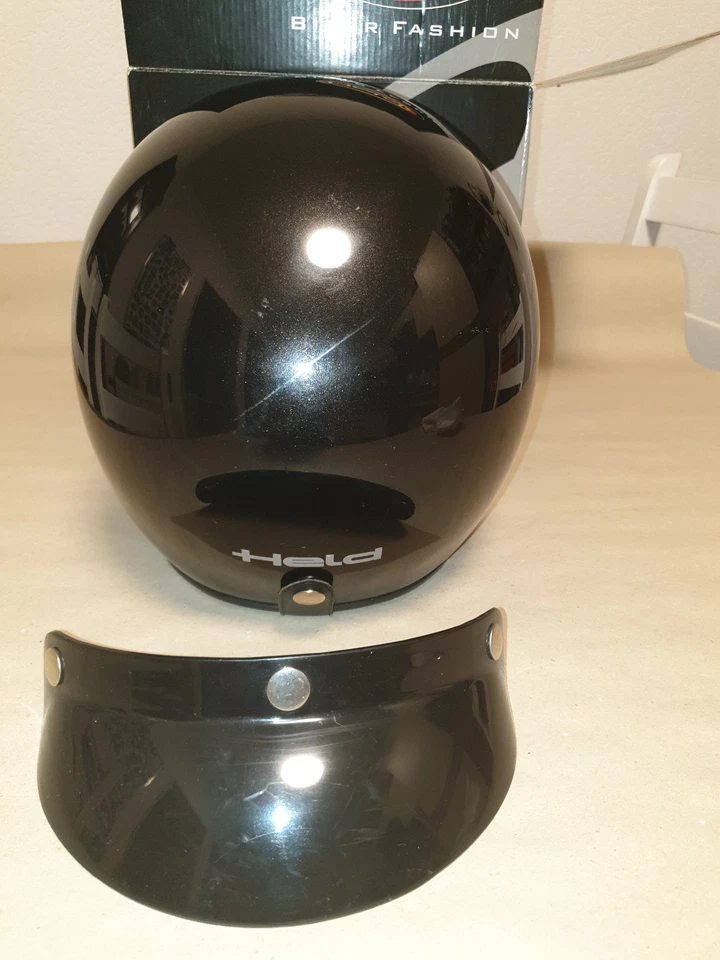 HELD Motorradhelm , Jet Helm , schwarz metallic , Größe S (55) - Bild 3 von 4